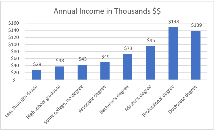 Annual income graph